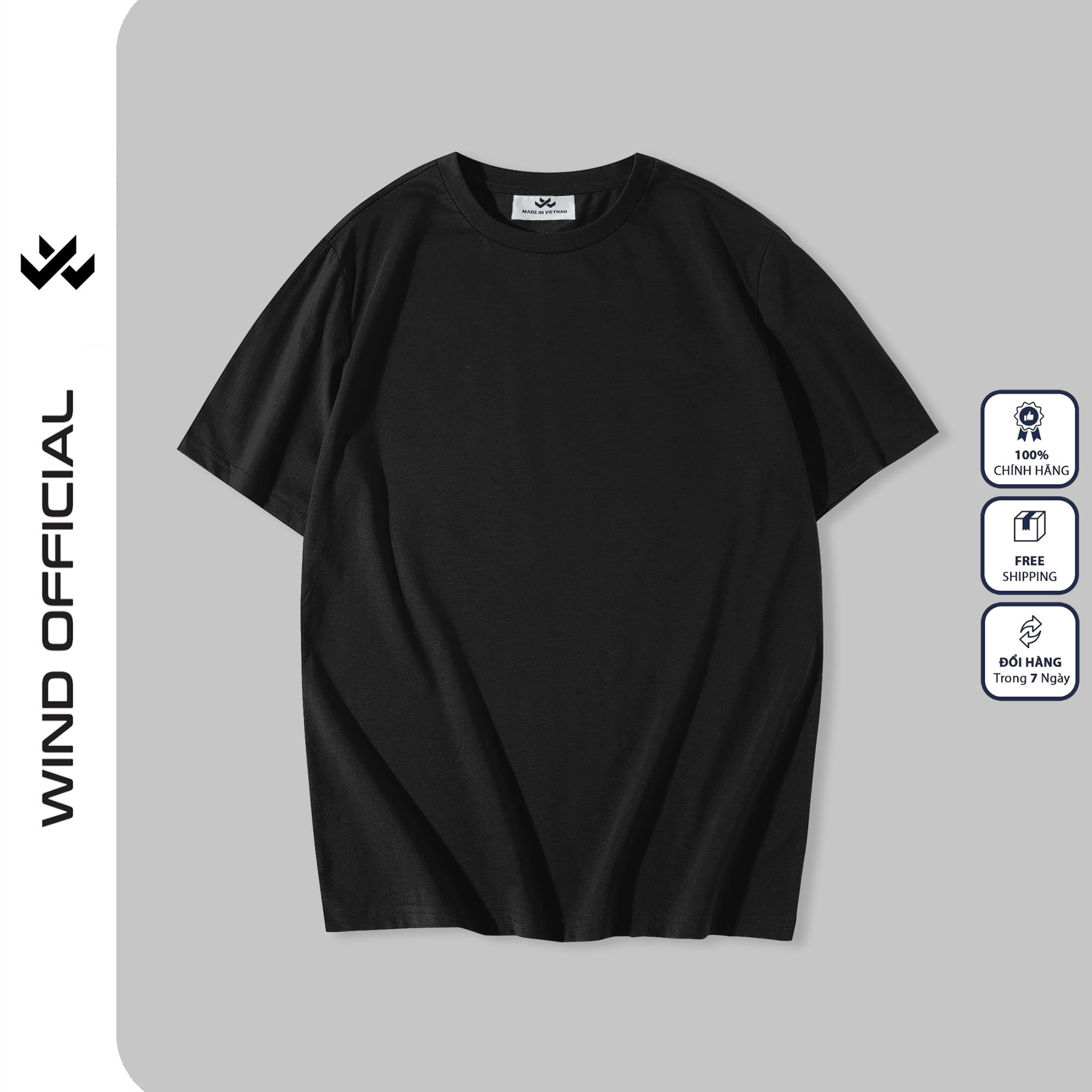 Áo thun tay lỡ nam nữ WIND Trơn  phông form rộng thời trang nam nữ ulzzang oversize