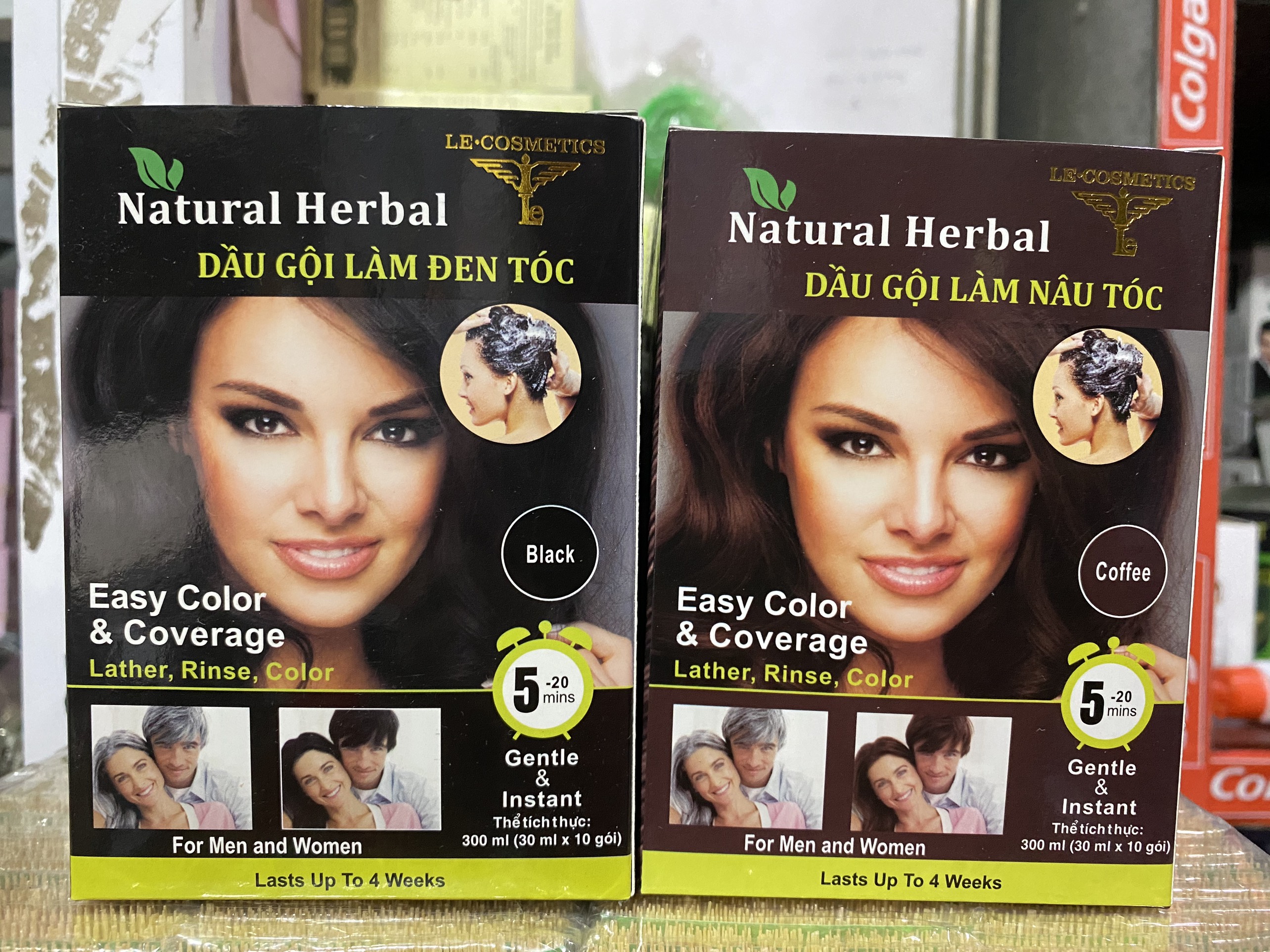 Dầu gội làm đen/nâu tóc NaturalHerbal (1 hộp 10 gói x 30ml)