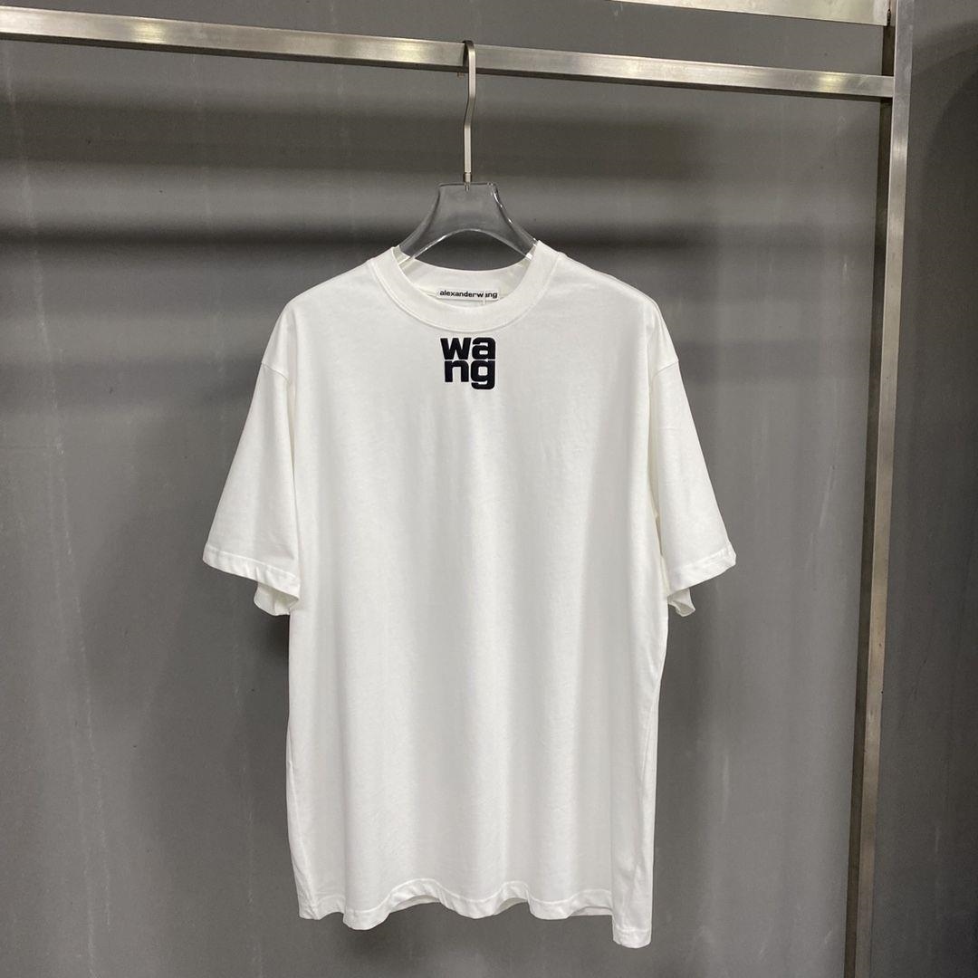 Alexander Wang Alexander Wang 22Ss New Letter Logo Foam Printing Short-Sleeved Male Couple Tide