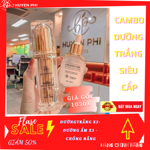 Combo Kem Face + Serum Sâm Dưỡng Trắng - Căng Bóng - Chống Nắng - Dưỡng Ẩm - Chống Lão Hóa (Tặng Mặt Nạ Trắng Da Tb)