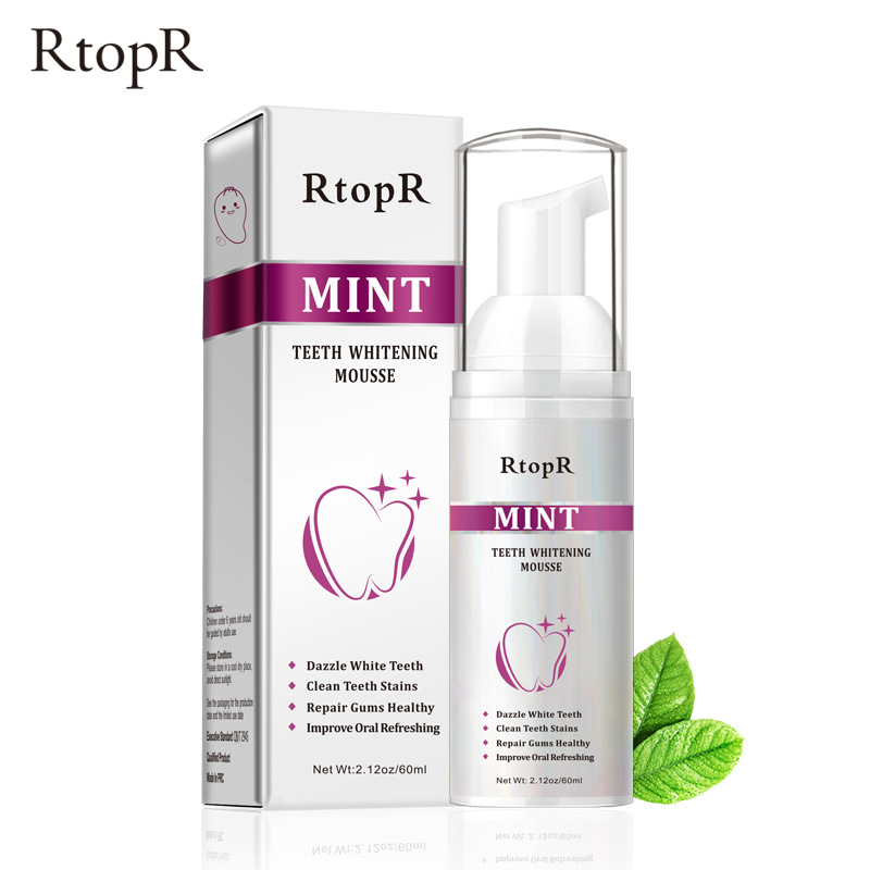 [HCM]RtopR Bọt Tẩy Trắng Răng Làm Sạch Răng Khử Mùi Hôi Miệng Mousse Teeth Whitening Clean Teeth 60ml