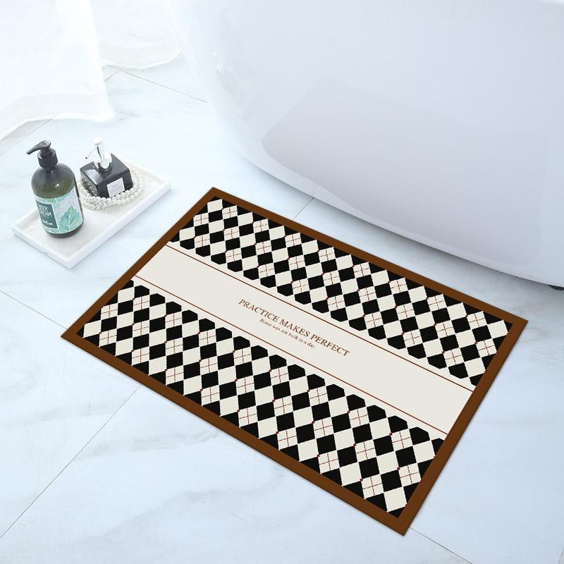 Thảm Lau Chân Silicon phòng tắm chùi chân siêu thấm hút nước chống trượt đế cao su - Loại Dày GR010