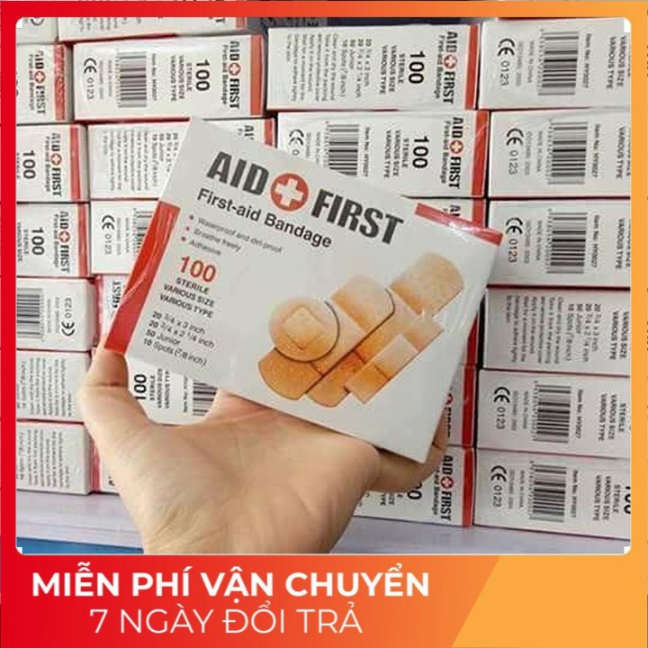 Hàng Loại 1 - [Hộp 100 Miếng] - Urgo Dán Vết Thương Aid First 4 Kích Thước Siêu Tiện Dụng