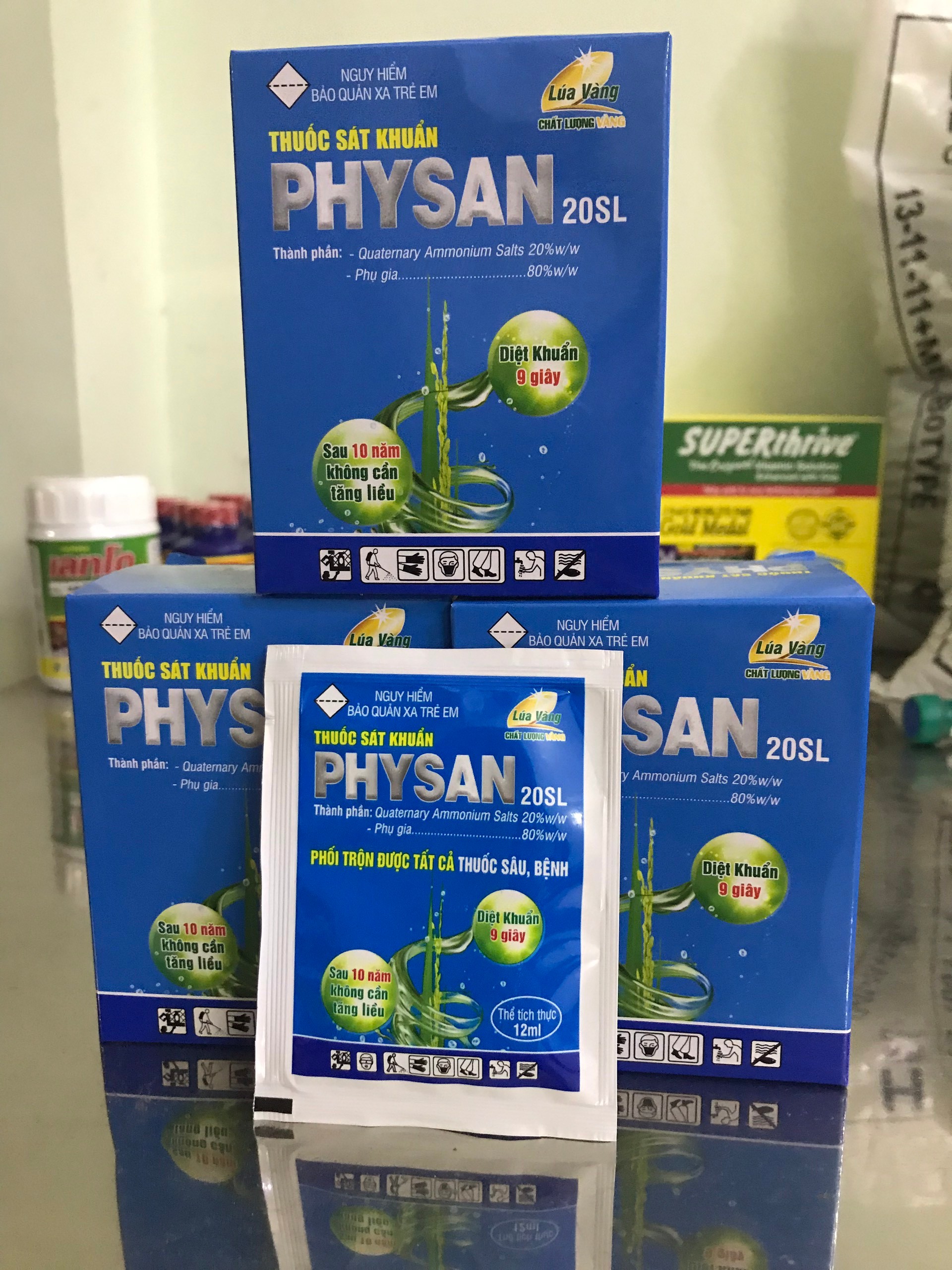 Gói 12ml dung dịch sát khuẩn trừ các loại nấm bệnh cây trồng Physan 20 SL