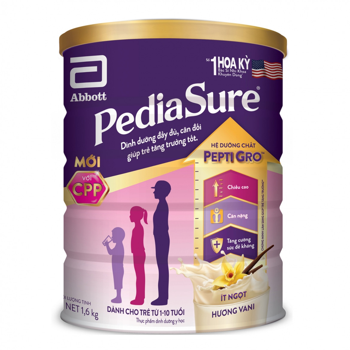 Sữa Pediasure B/A 1kg6 (Ít ngọt)