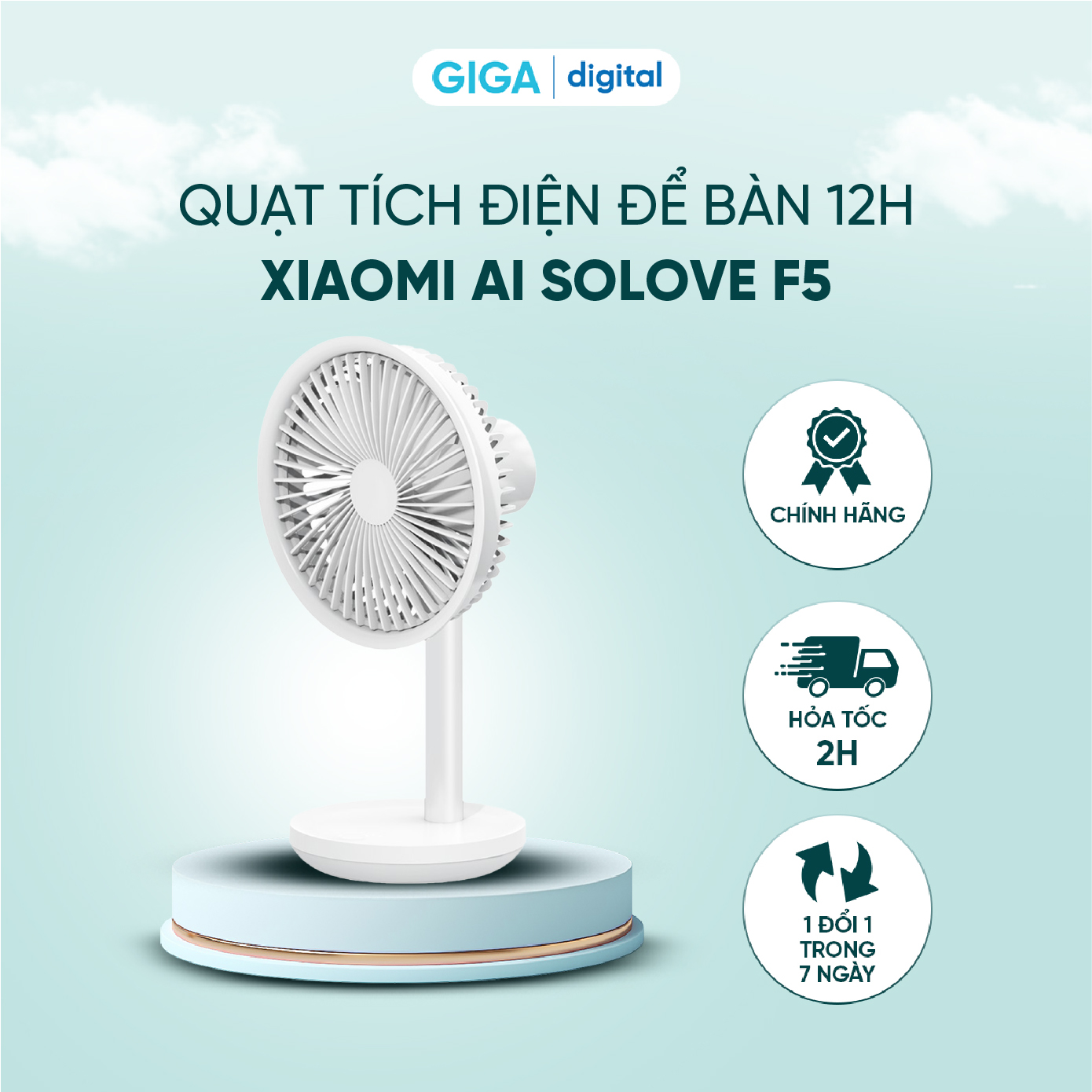 [SIÊU GIẢM GIÁ]  Quạt tích điện cầm tay Aisolove F5 / Quạt tích điện để bàn mini Xiaomi Mumuji F5 Pl