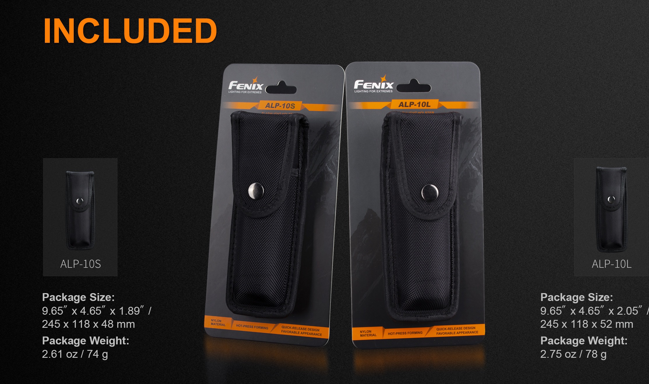 Đại lý độc quyền Fenix - Phụ kiện Fenix - ALP-10 Holster Black (Bao đựng Đèn pin - Màu đen Black)