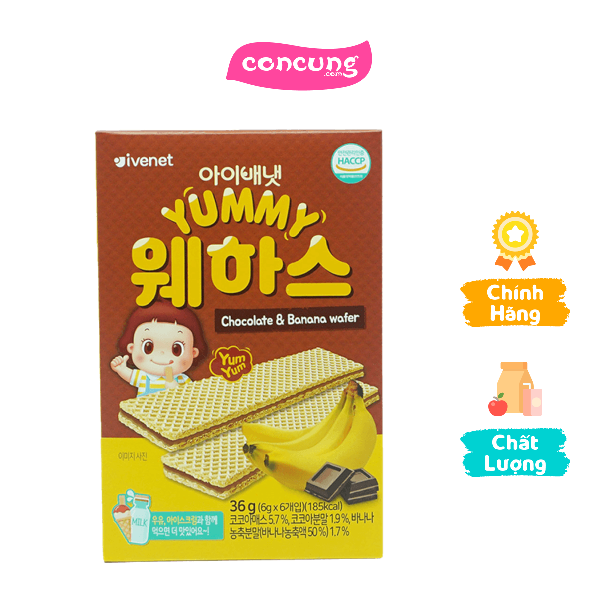 BÁNH XỐP IVENET VỊ SÔ CÔ LA VÀ CHUỐI