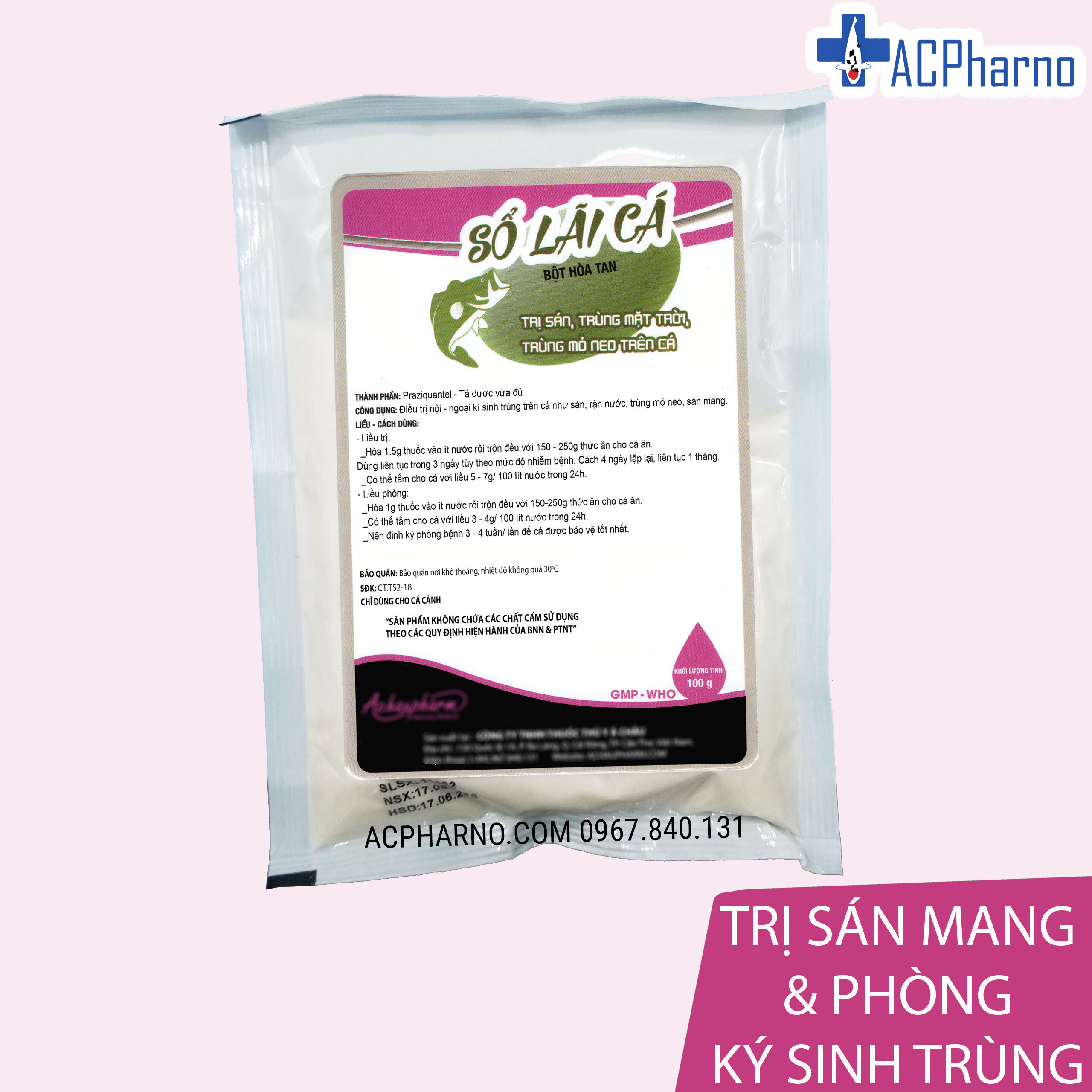 [HCM]Sổ lãi cá diệt sán mang trên cá cảnh cá koi cá vàng cá bảy màu cá rồng la hán chép nhật - Thuoc