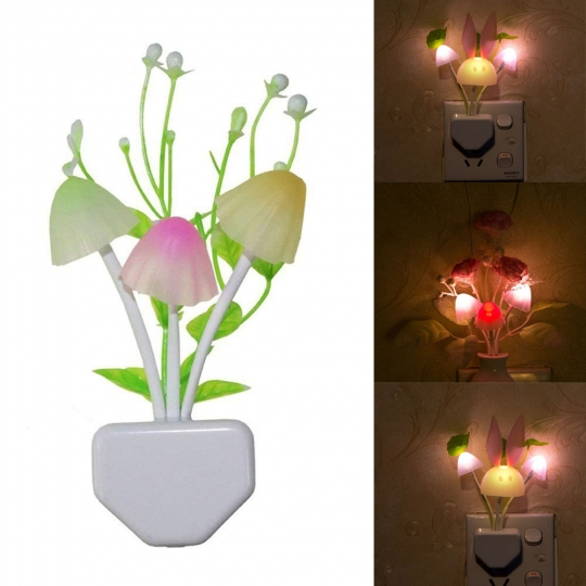 Đèn Ngủ 3W Trắng Có Công Tắc/ HD-303 và Đèn Ngủ Cảm Ứng Chậu Hoa/ Nấm (Tự Sáng Khi Trời Tối)