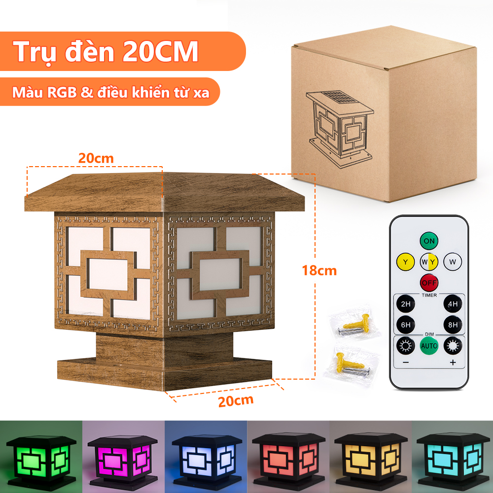 IP67 Đèn trụ năng lượng mặt trời ngoài trời Đèn trụ cổng năng lượng mặt trời đèn năng lượng mặt trời cỡ cho cổng nhà Đèn trụ cột trang trí sân trong