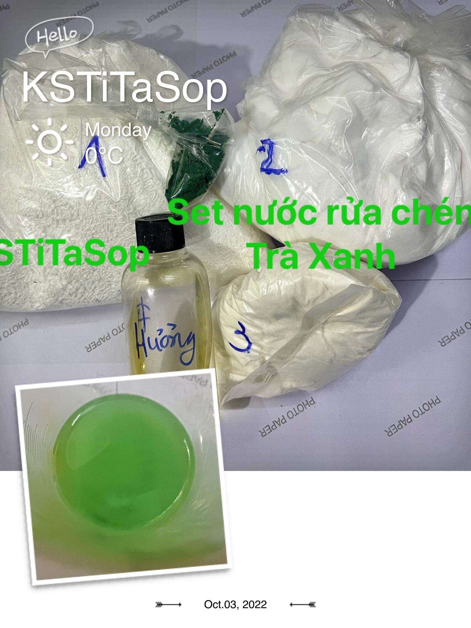 [Hoàn Tiền 10%] Nguyên liệu tự Làm Nước Rửa Chén Trà Xanh 30lit -40lit