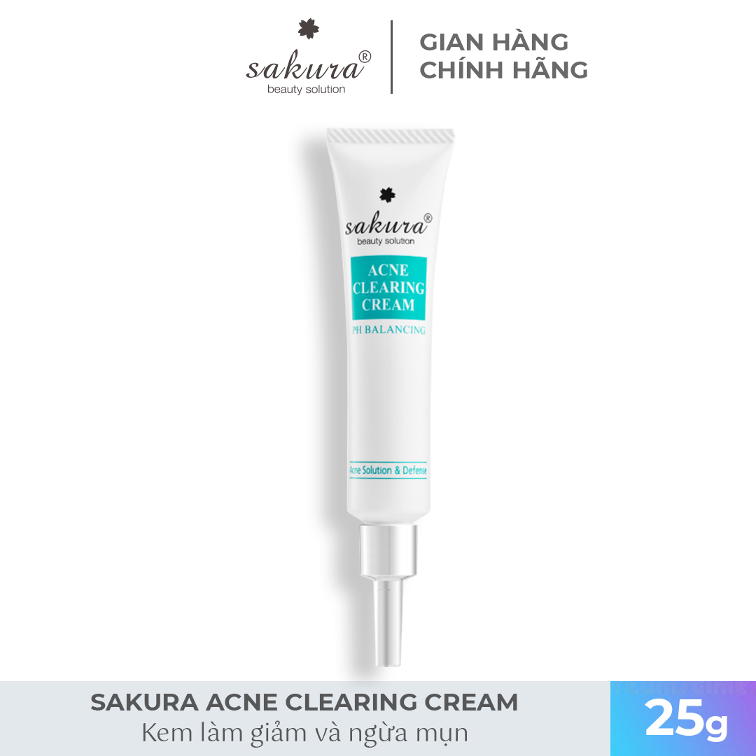 [Hcm]Kem Làm Giảm Và Ngừa Mụn Sakura Acne Clearing Cream 25G