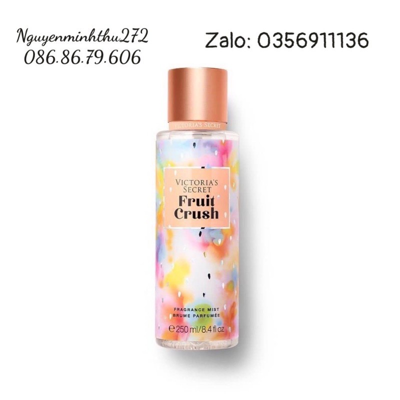 Xịt thơm body mist victoria secret’s fruit crush 250ml cam kết sản phẩm đúng mô tả chất lượng đảm bảo an toàn đến sức khỏe người sử dụng