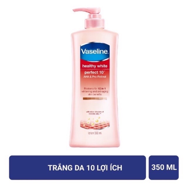 Sữa Dưỡng Thể Trắng Da Vaseline 350Ml Trắng Da 10 Tác Dụng