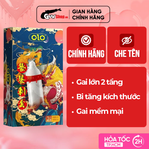 Bao cao su OLO Rồng vàng gai bi vòng - Hộp 1 cái + bi | GUNSHOP VIỆT NAM