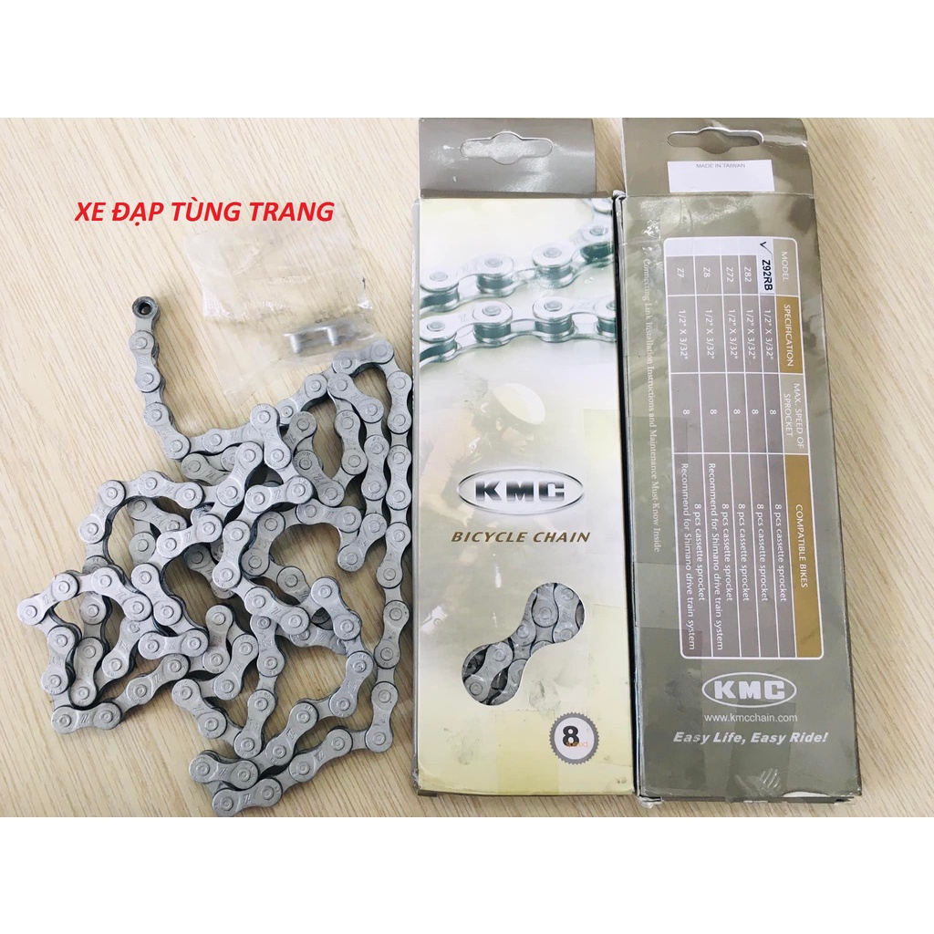[FREESHIP MAX] Xích sên xe đạp 8s KMC / full hộp kèm khoá KMC . Made in Taiwan .
