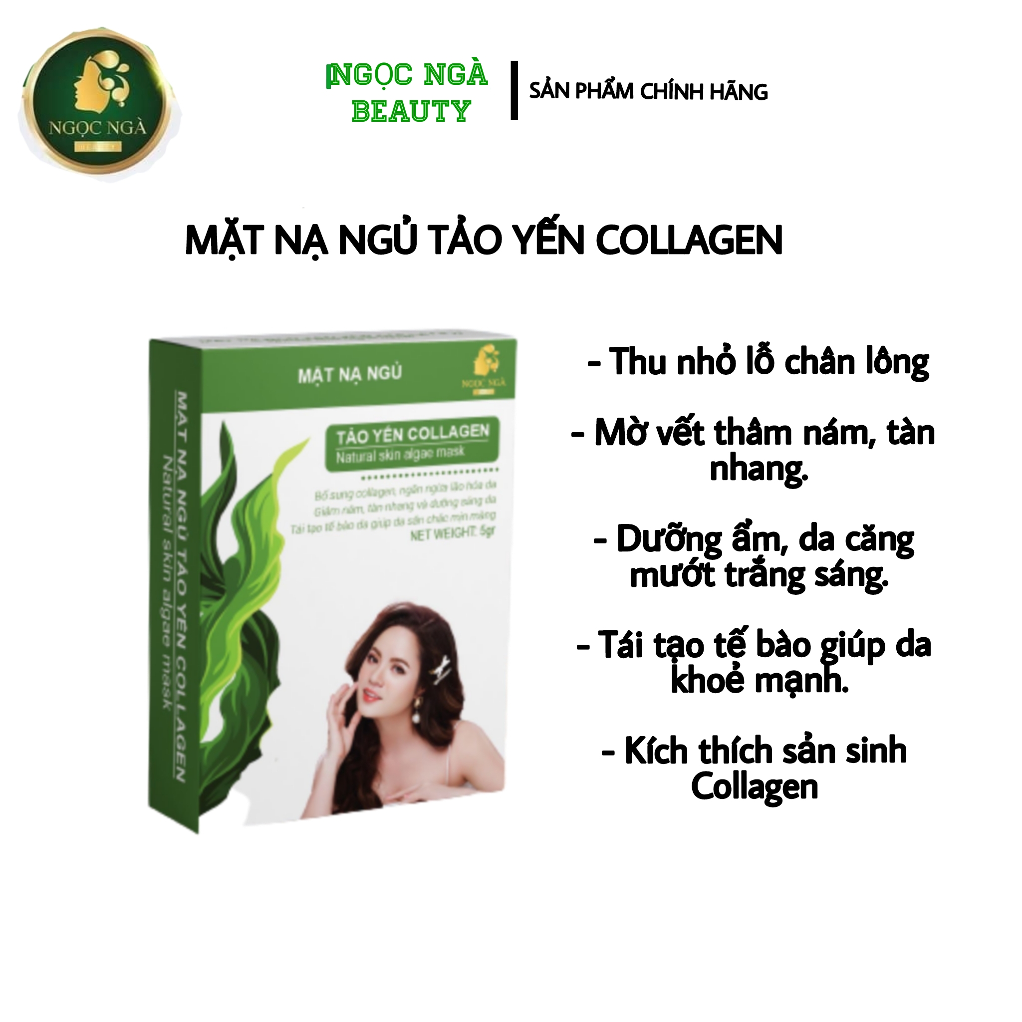 Mặt Nạ Ngủ Tảo Yến Collagen - Ngọc Ngà Beauty