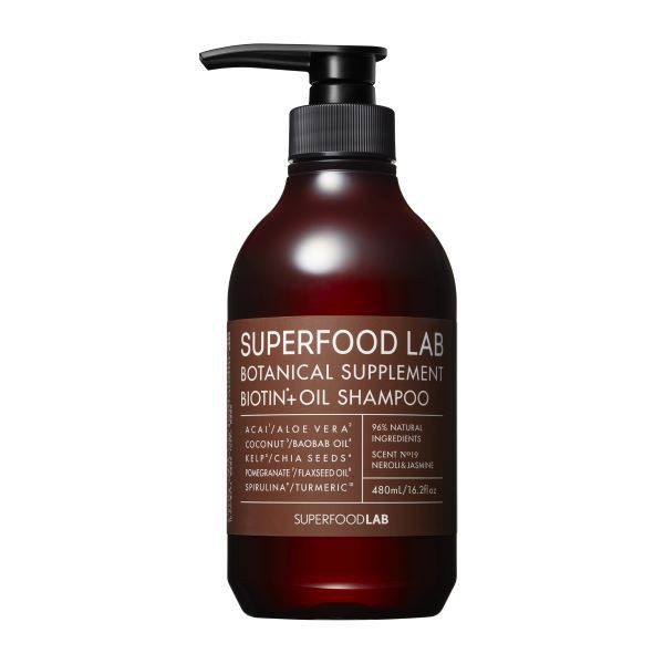 Dầu Gội Cao Cấp Chăm Sóc Da Đầu Nhật Bản Superfood Lab Botanical Supplement Biotin + Oil Shampoo 480Ml +