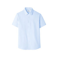 Áo Sơ Mi Nam Xanh Dương HLA Tay Ngắn - Chất liệu Cotton Cellulose Cao Cấp Chống Nhăn Thoáng Khí Phù Hợp Công Sở