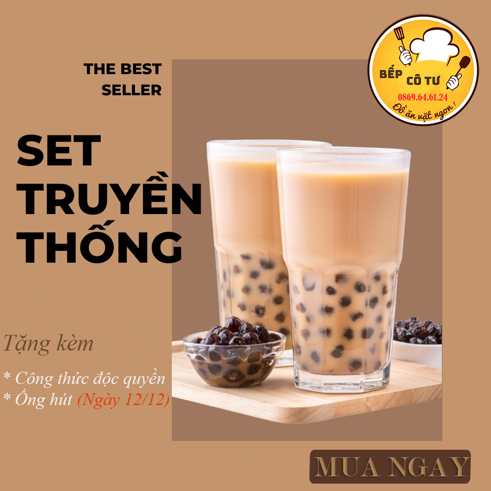 Set TRÀ SỮA PHÚC LONG TRUYỀN THỐNG lớn nấu được10-15 chai