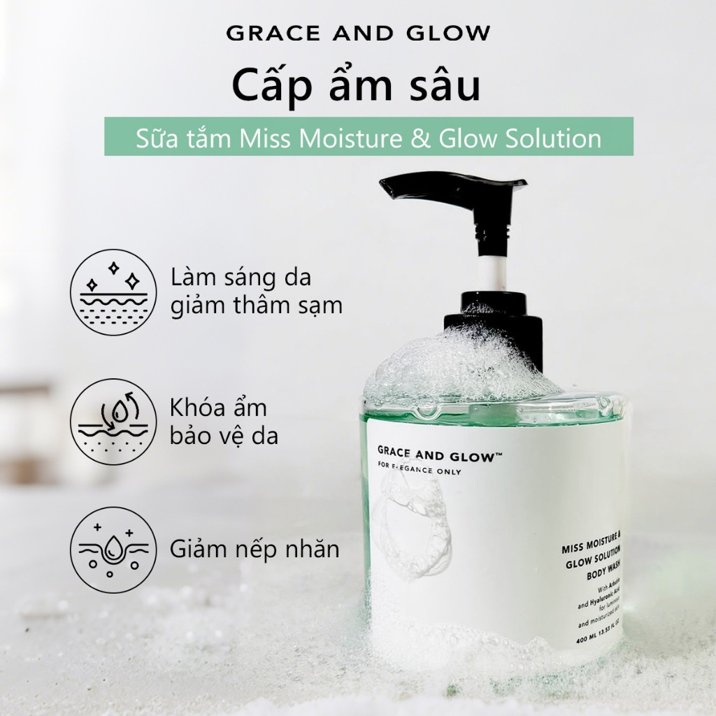Sữa tắm dưỡng ẩm Grace And Glow Miss Moisture and Glow Solution Body Wash 400ml