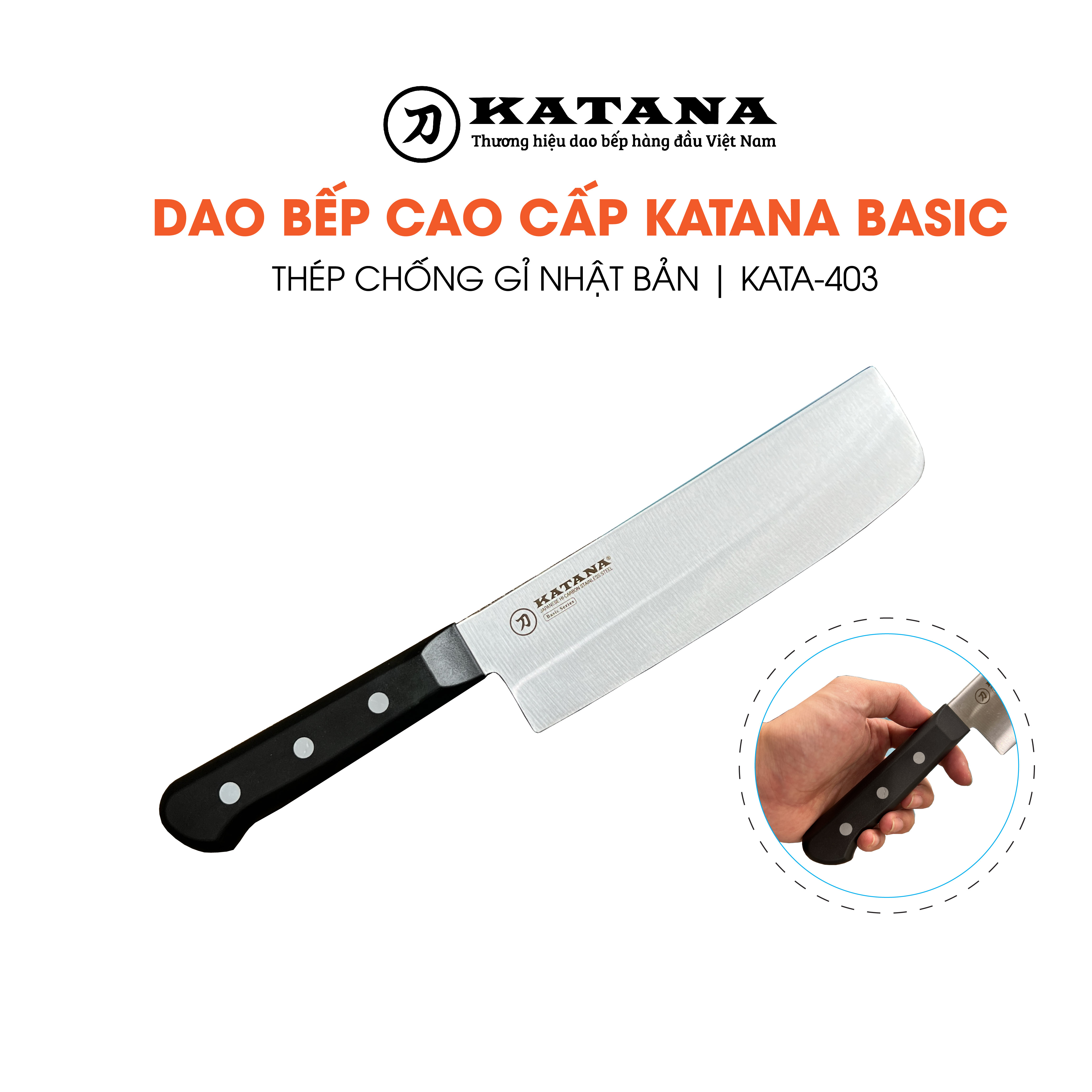 [TÁCH SET] Dao làm bếp cao cấp KATANA Basic siêu sắc thép không gỉ chất lượng xuất Nhật