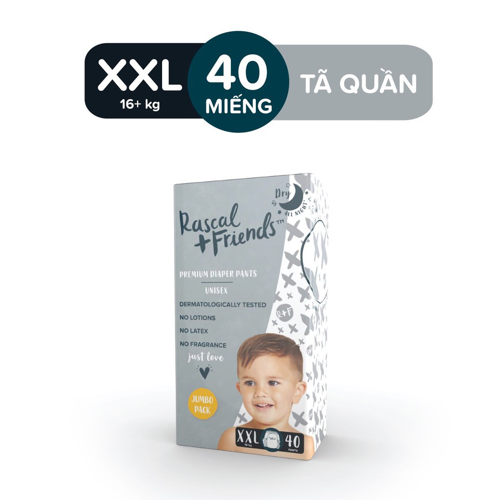 [HCM] Tã/bỉm dán/quần Rascal + Friends size M58/L52/XL46/XXL40 (Susu500)