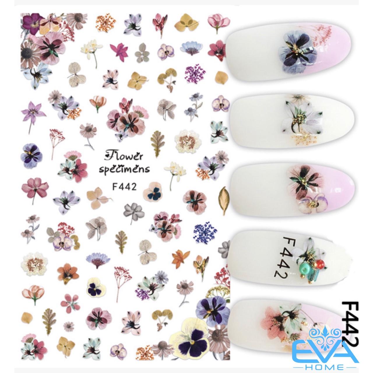 [Hcm]Miếng Dán Móng Tay 3D Nail Sticker Tráng Trí Hoạ Tiết Bông Hoa F442