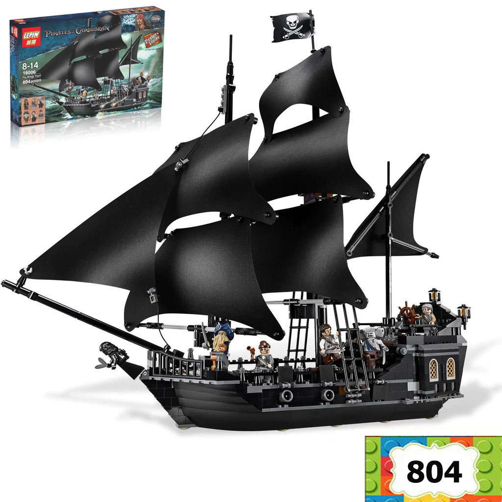 Đồ chơi lắp ráp tàu cướp biển ngọc trai đen xếp hình lego hải tặc với 804 mảnh ghép