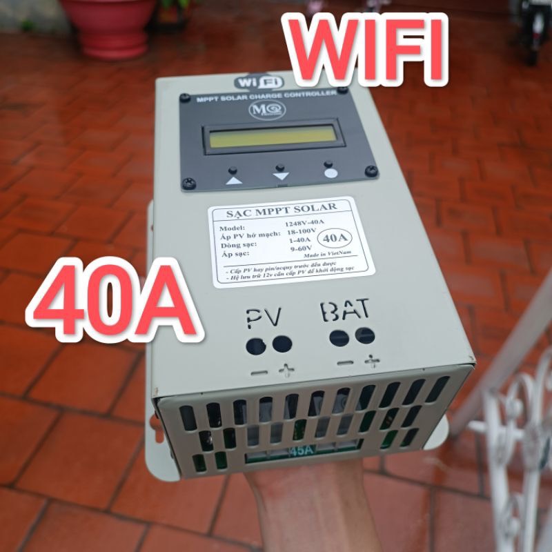 Sạc 40A có wifi - Sạc MPPT Năng lượng mặt trời 40A hệ 12v - 48v bảo Hành 12 tháng - sạc MPPT Mạnh Qu