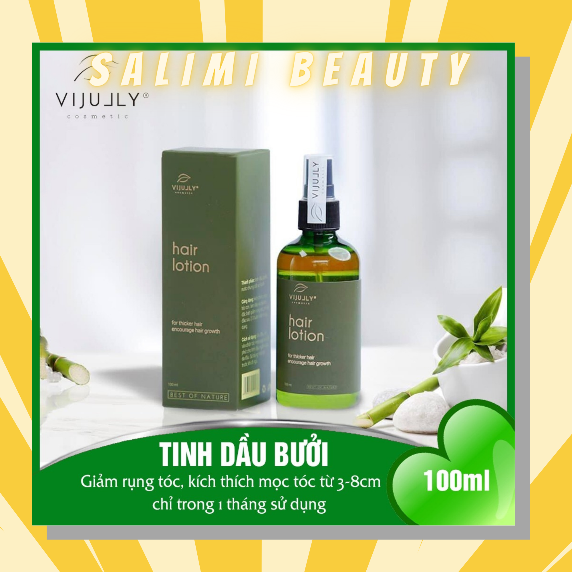 Tinh Dầu Bưởi Kích Mọc Tóc Vi Jully Hair Lotion 100 Ml Giúp Giảm Rụng Tóc Kích Thích Tóc Mọc Nhanh Cung Cấp Dưỡng Chất Cho Tóc Luôn Chắc Khỏe Và Suôn Mượt Tự Nhiên - Hàng Chính Hãng