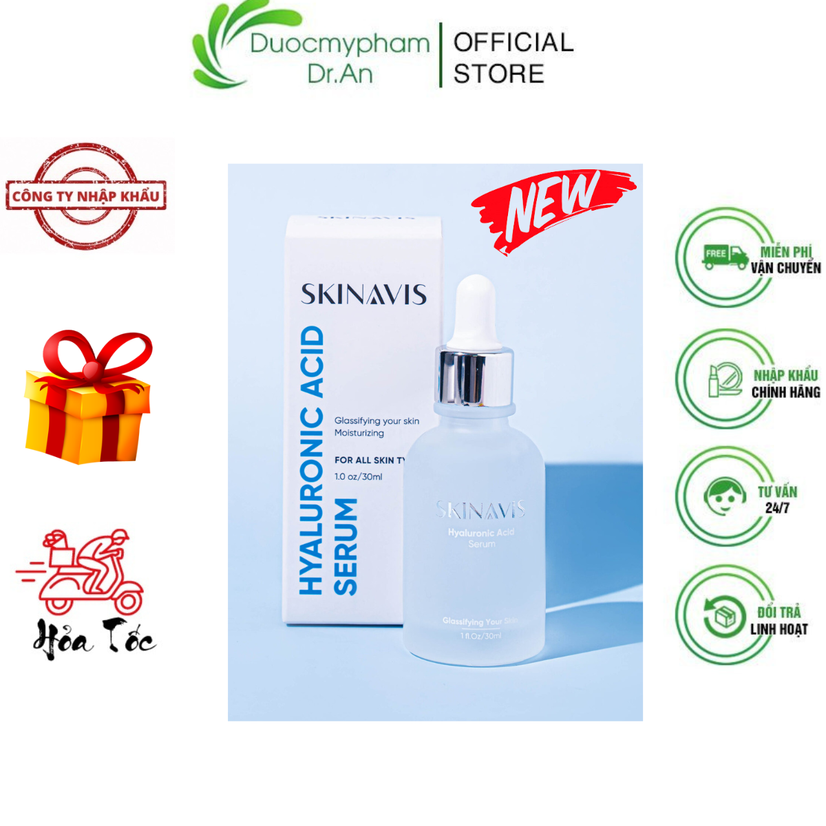 HOÀN TIỀN 15% - HÀNG NHẬP KHẨU - Serum B5 SKINAVIS Hyaluronic Acid & Niacinamide + B5 Dưỡng Cấp Ẩm P