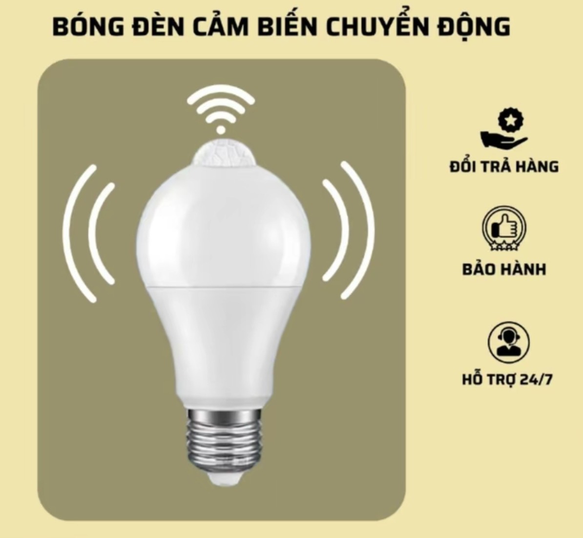 Bóng đèn Led thông minh 7W có cảm biến chuyển động