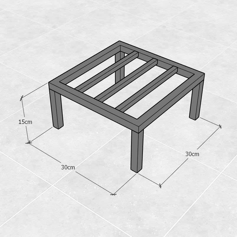 Kệ sắt để chậu cây cảnh - Vuông 20x20cm & Vuông 30x30cm Cao (10-15-20)cm thép hộp 20mm