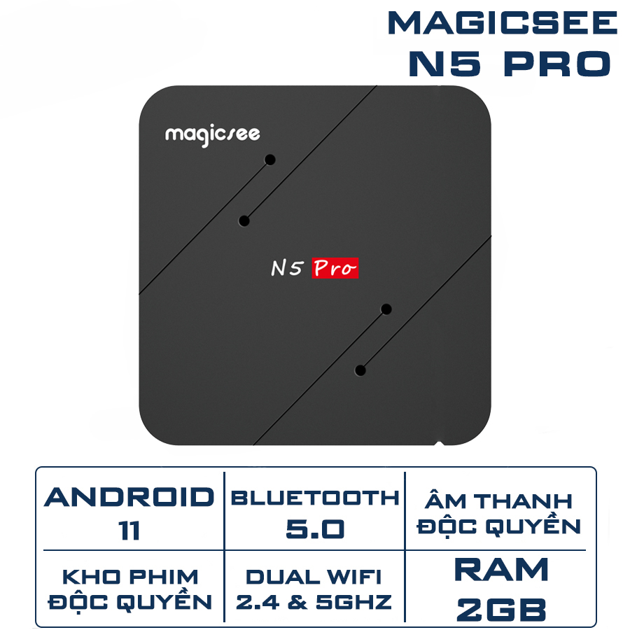 Android Tivi Box N5 pro  Magicsee -  Ram 2GB Rom 16GB Android 11 - Bluetooth 5.0 ( Giá Hủy Diệt )