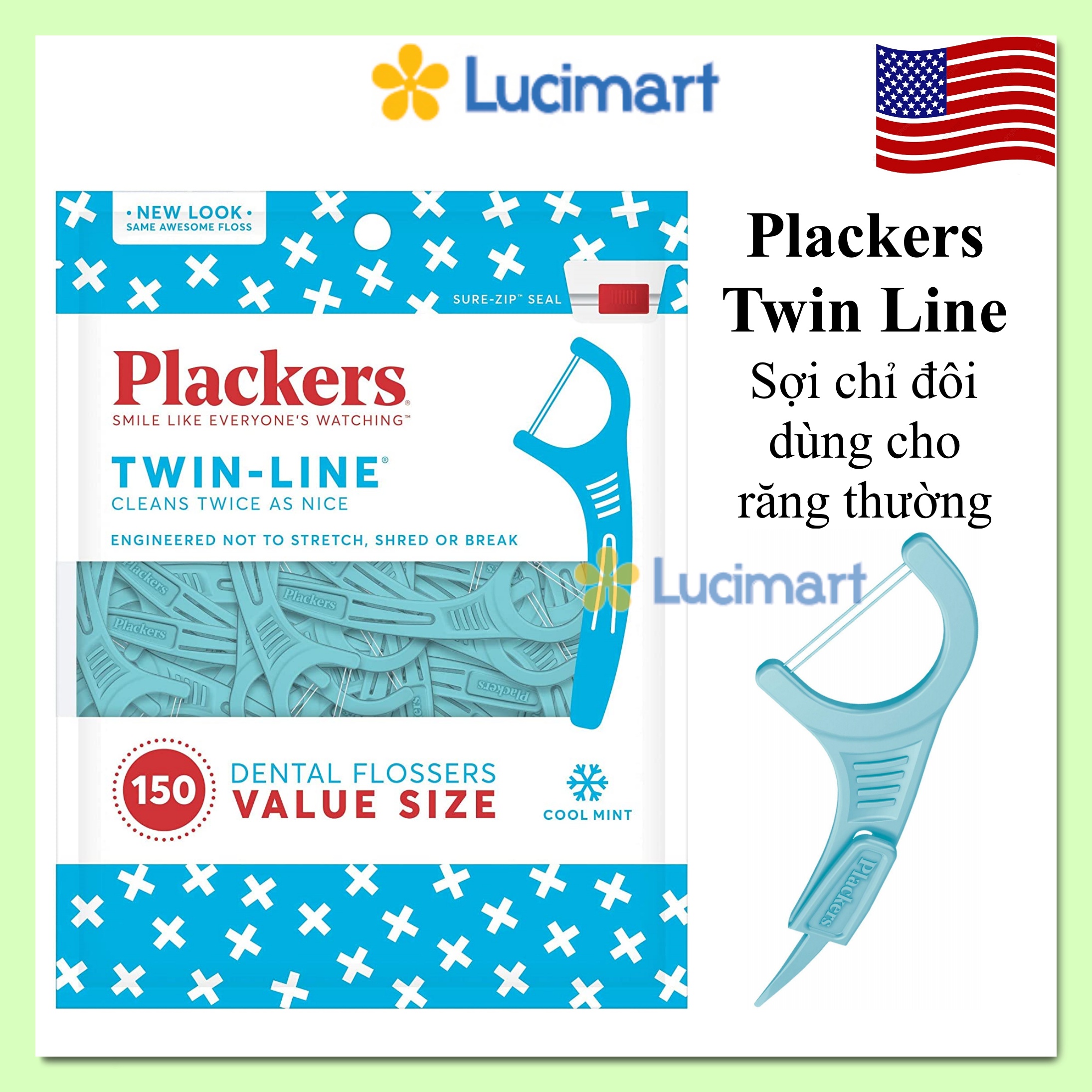 Tăm Chỉ Nha Khoa Plackers Micro Mint Dental Floss Picks [Hàng Mỹ]