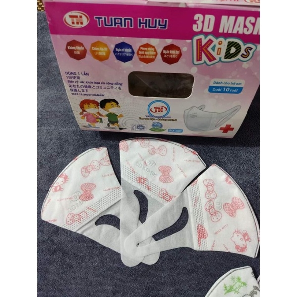 ( Từ 3- 10 tuổi - 1 hộp 50 chiếc )  Khẩu trang 3D MASK  trẻ em bé Giai và bé Gái  (3D MASK cho bé )