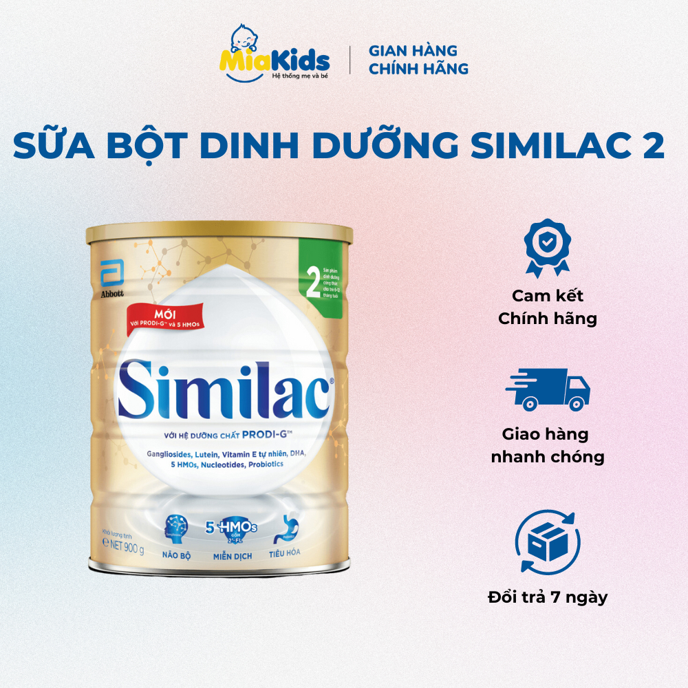 Sữa bột Similac số 2 lon 900g cho bé từ 6 - 12 tháng tuổi - Sữa phát triển toàn diện của Abbott Hoa Kỳ