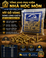 Vít Bắn Gỗ (Vít Vàng) Song Long 1F5 2F 2F5 3F 3F5 4F 5F 6F 7F (Chữ D Loại Xịn VN) [Hàng chính hãng giá tốt] bịch 1kg