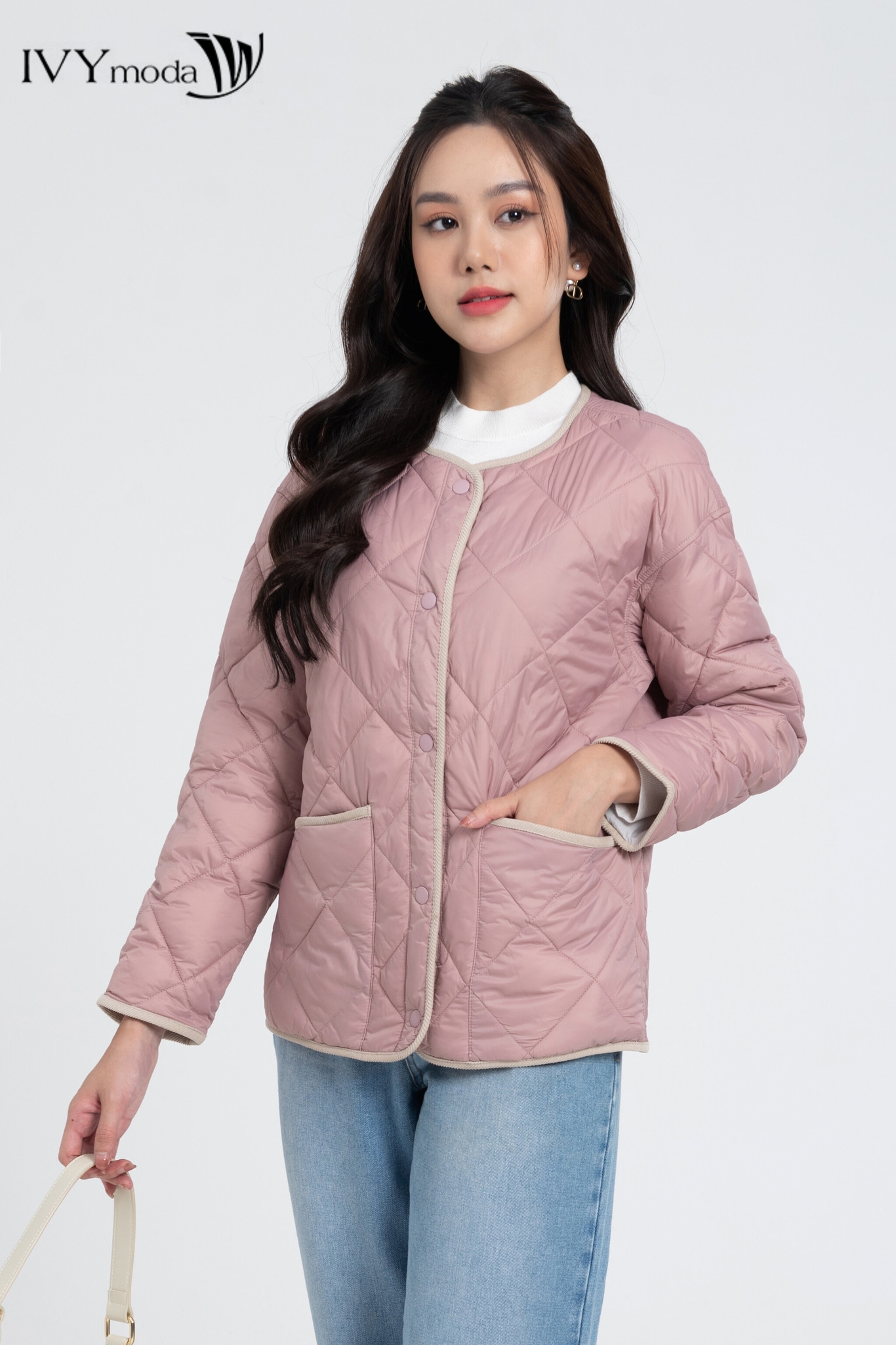 PADDED QUILTED JACKET - Áo khoác phao 2 mặt IVY Moda MS 70B8898