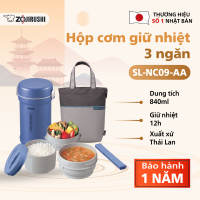 Hộp cơm giữ nhiệt 3 ngăn Zojirushi SL-NC09-AA 084L sản xuất tại Thái Lan bảo hành 1 năm chính hãng