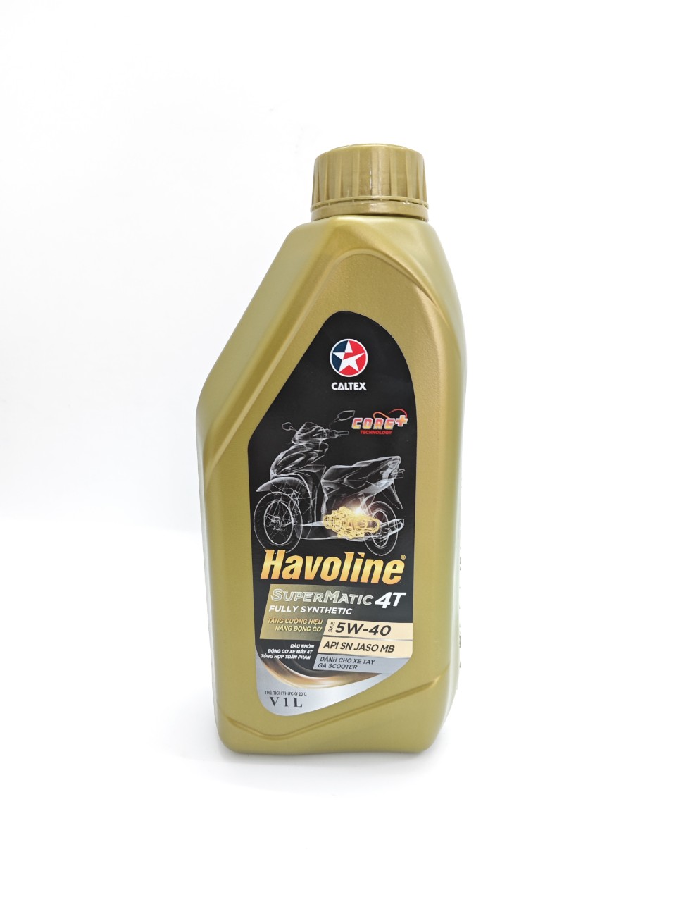 Caltex Havoline Super 4T Fully Synthetic 5W-40 - Dầu nhớt Tổng hợp toàn phần xe số /xe tay ga(Can 1L
