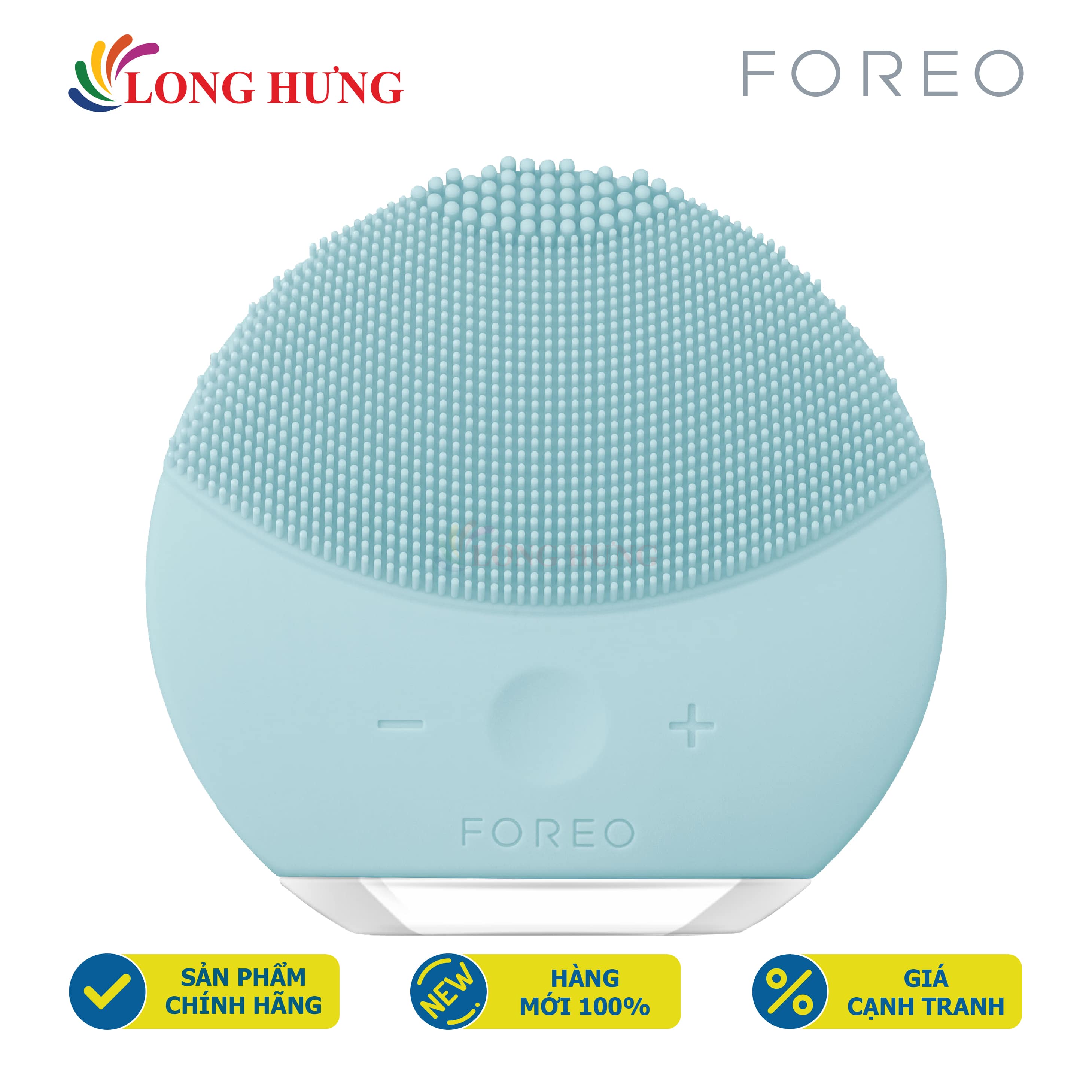 Máy Rửa Mặt Foreo Luna Mini 2 - Hàng Nhập Khẩu - Đầu Silicon Lớn Giúp Làm Sạch Hiệu Quả Hơn 8 Cường Độ Làm Sạch 3 Vòng Cọ Phù Hợp Mọi Loại Da