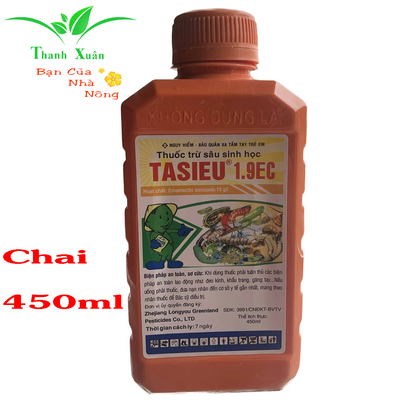 Tasieu 1.9EC Trừ Sâu Sinh Học chai 450ml
