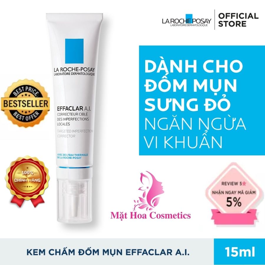 Kem giảm mụn chuyên biệt La Roche Posay Effaclar A.I 15ml
