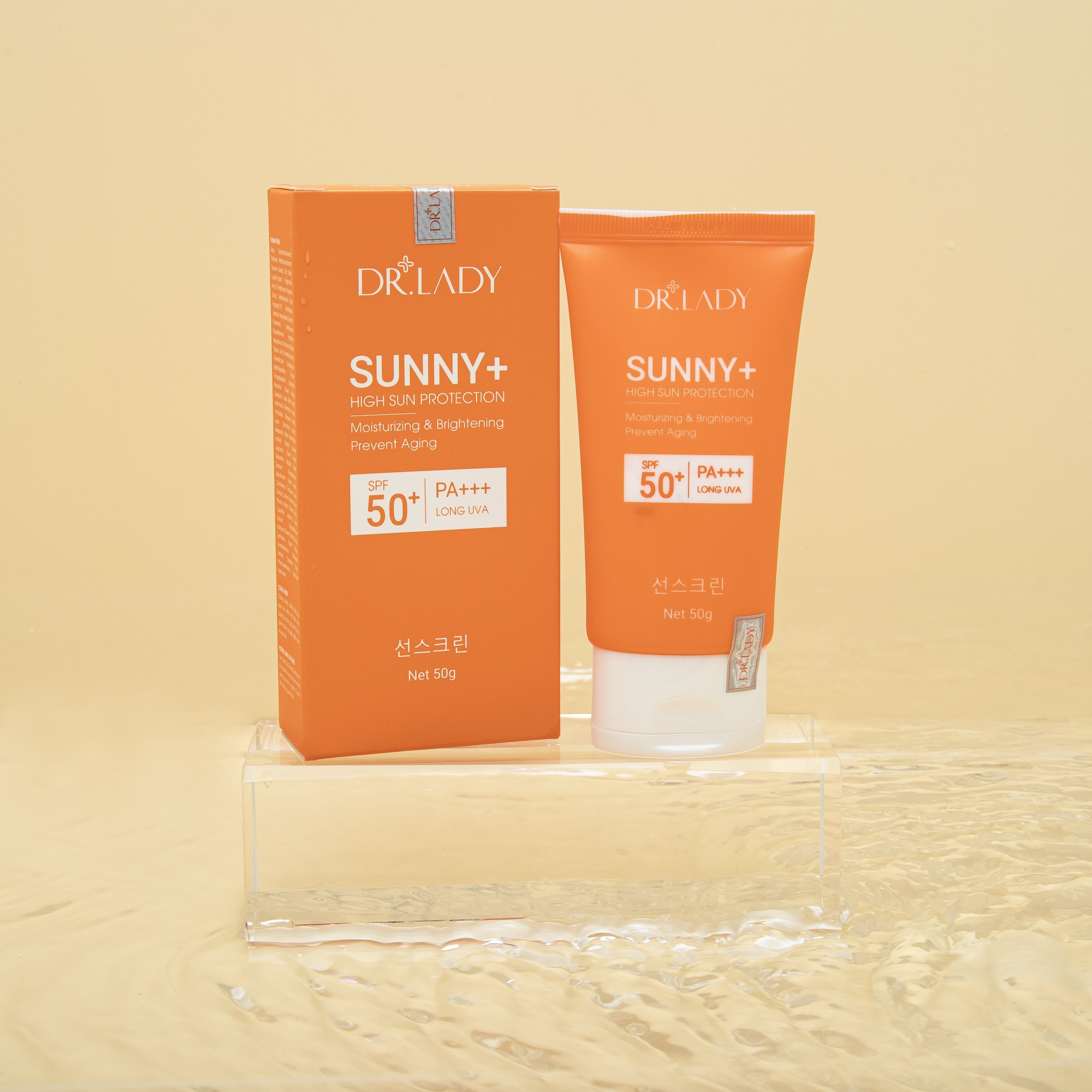 Kem chống nắng DR. Lady 50++  Bảo vệ rất cao làn da khỏi tác động của các tia có hại của ánh nắng mặt trời
