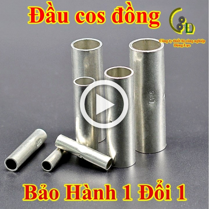 Đầu cos bấm nối dây điện thẳng bằng đồng cốt ống nối đồng GTY dây 0.5 1.5 2.5 4 6 8 10 16 35 50 70 9