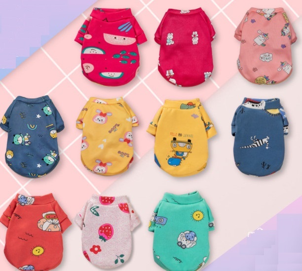 Áo nỉ có tay vải mịn lót lông họa tiết xinh xắn dành cho chó mèo