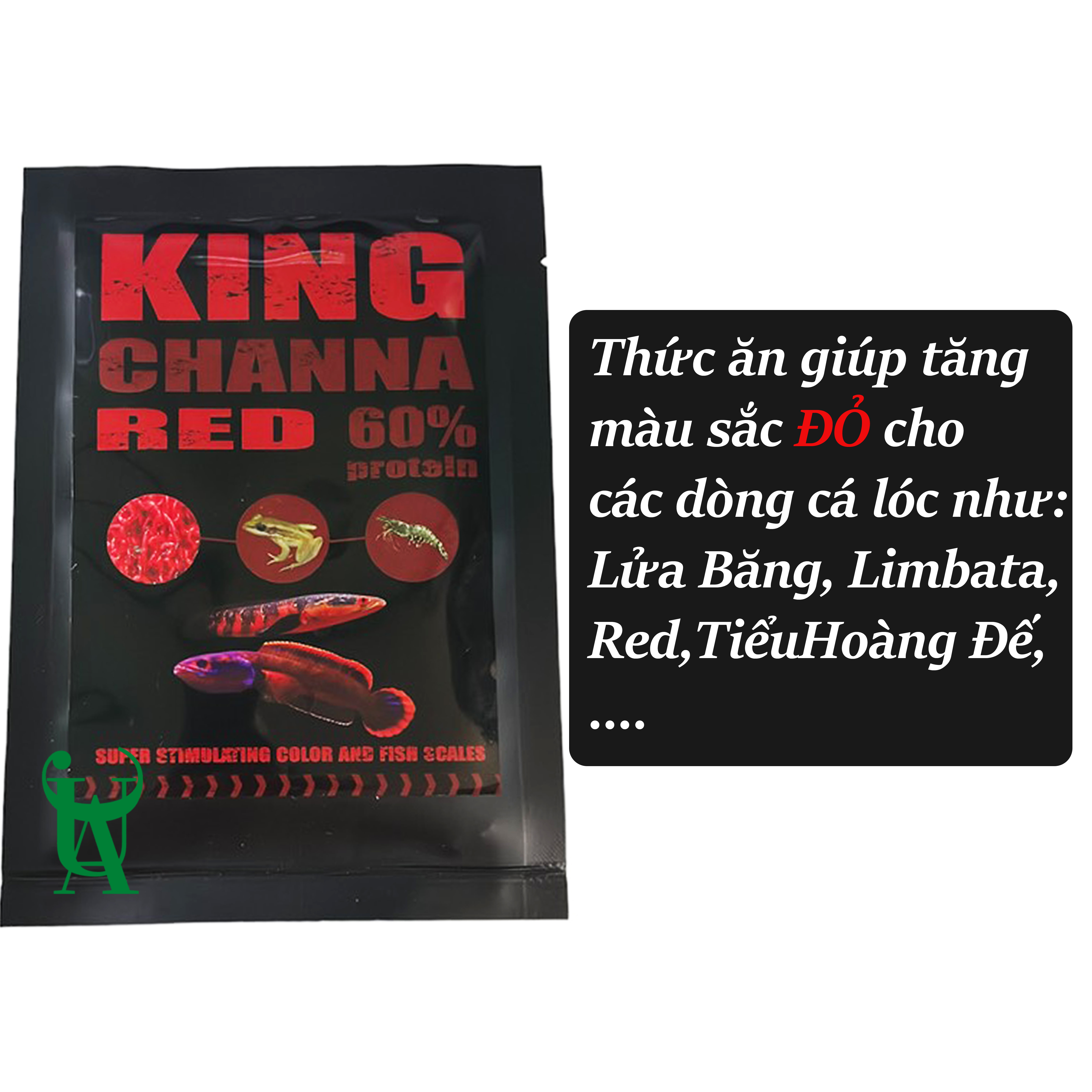 Thức ăn cám kích màu cho cá lóc (Vẩy Rồng Nữ Hoàng Vây Xanh...)